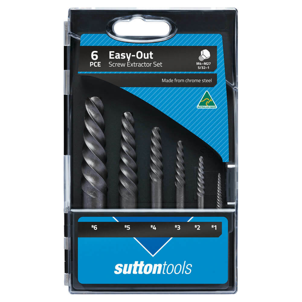 Sutton M603S15A Easy-Out Screw Extractor Set 6 piece #1 To #6 Carbon Steel1
