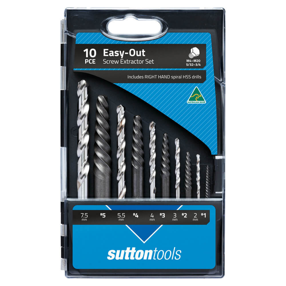 Sutton M603S20 Easy-Out Screw Extractor Set 10 piece - Right Hand Drills - AIMS Industrial Supplies