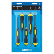 Sutton M7060005 2 - 6mm Pin Punch Set 5 piece - Soft Grip - CRV - AIMS Industrial Supplies