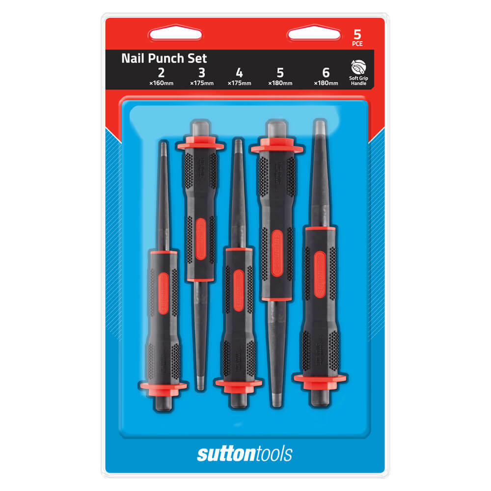 Sutton M7090005 2 - 6mm Nail Punch Set - Soft Grip - CRV1