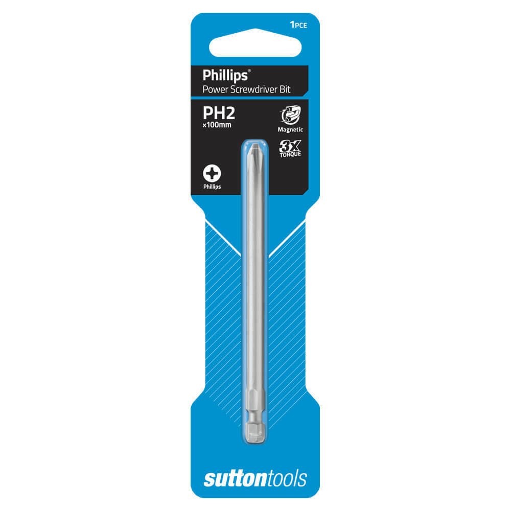 Sutton S104 Phillips Screwdriver Bit Power Carded CRV - AIMS Industrial Supplies
