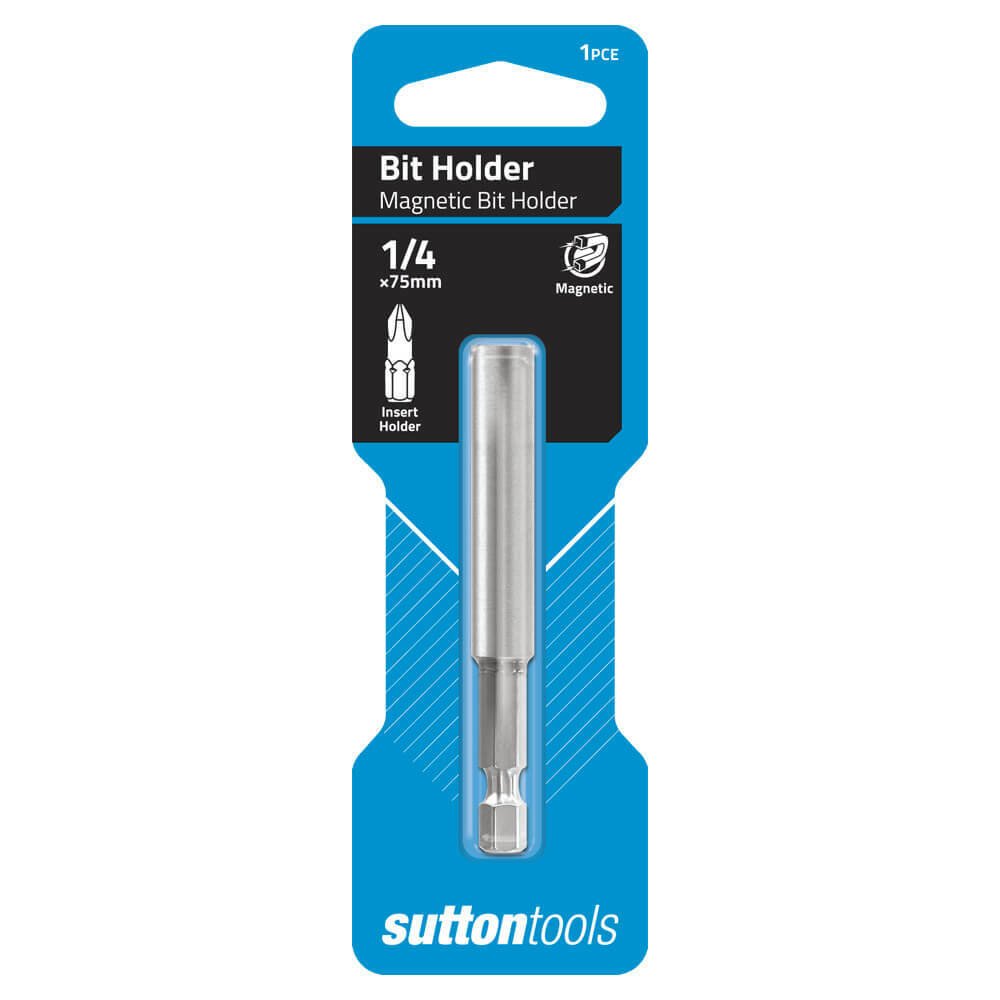 Sutton S1280675 1/4 x 75mm Magnetic Bit Holder C-Ring Carded CRV - AIMS Industrial Supplies