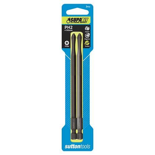 Sutton S15002152 #2 x 152mm Phillips Screwdriver Bit Torsion 2 Pack