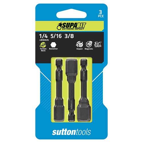 Sutton S1570003 Magnetic Nutsetter Set (1/4",5/16", 3/8") 3 Pack - AIMS Industrial Supplies