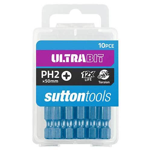 Sutton S1620250 PH2 x 50mm Phillips Ultrabit Screwdriver Bit 10 Pack