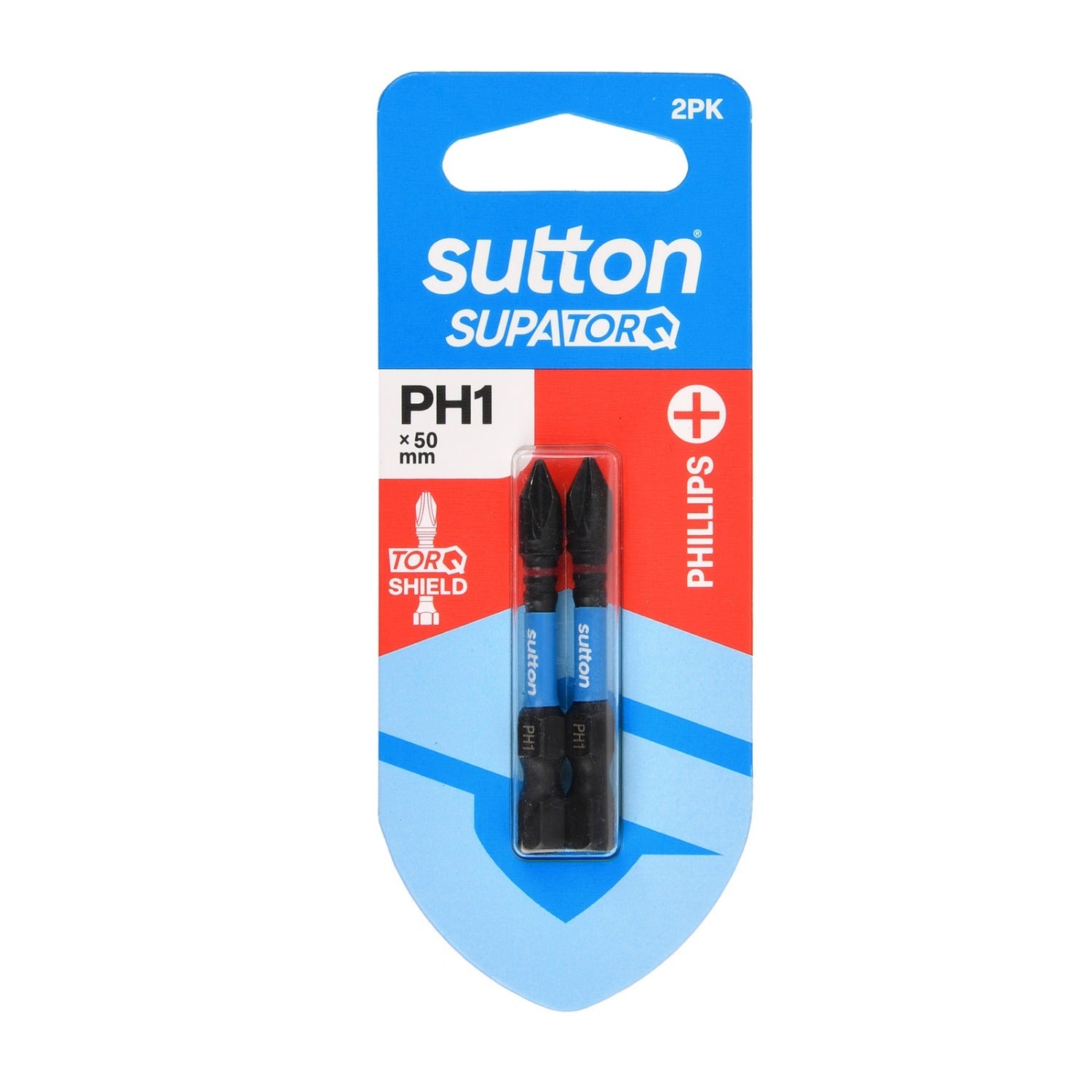 Sutton S200H02B01 PH1 x 50mm Phillips Screwdriver Bit S200 Supatorq (2 Pack)