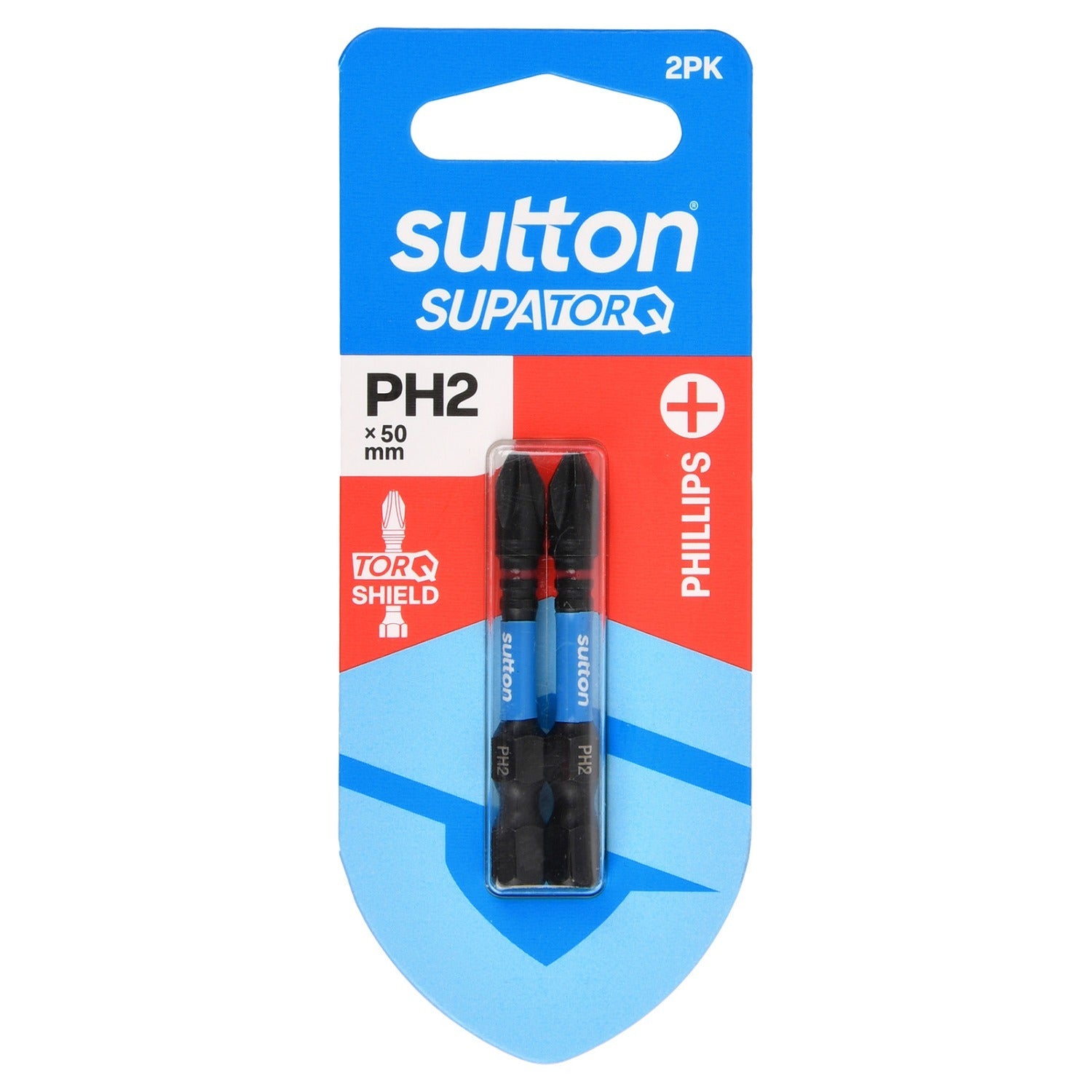Sutton S200H02B02 PH2 x 50mm Phillips Screwdriver Bit S200 Supatorq (2 Pack)