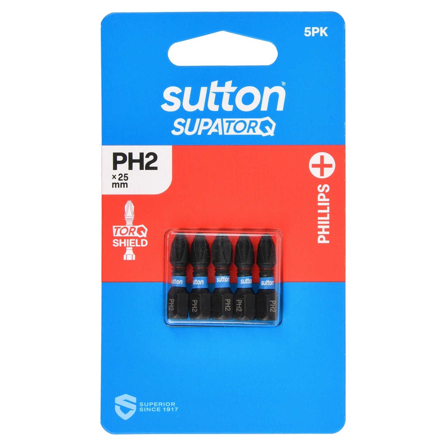 Sutton S200H05A02 PH2 x 25mm Phillips Screwdriver Bit S200 Supatorq (5 Pack)
