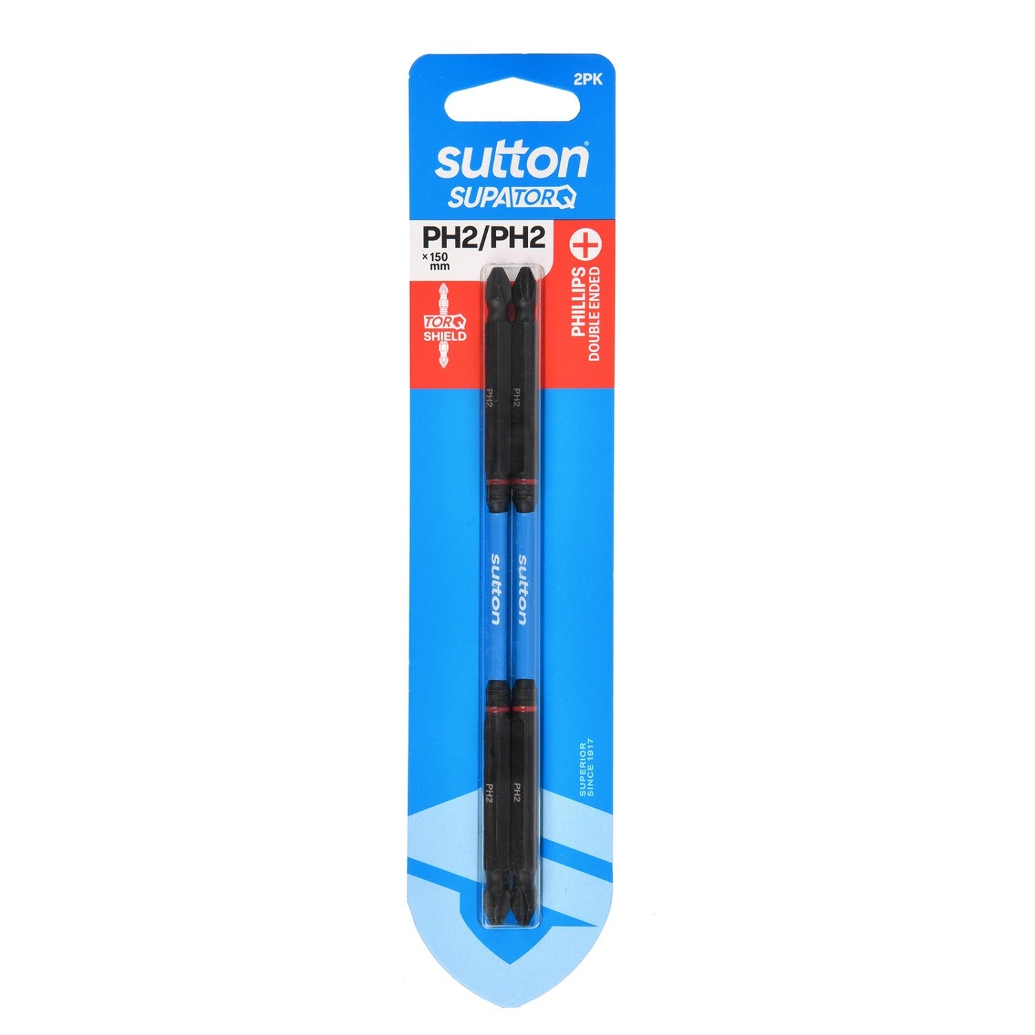Sutton S201H02G02 PH2 x 150mm Phillips Screwdriver Double Ended Bit S201 Supatorq (2 Pack)