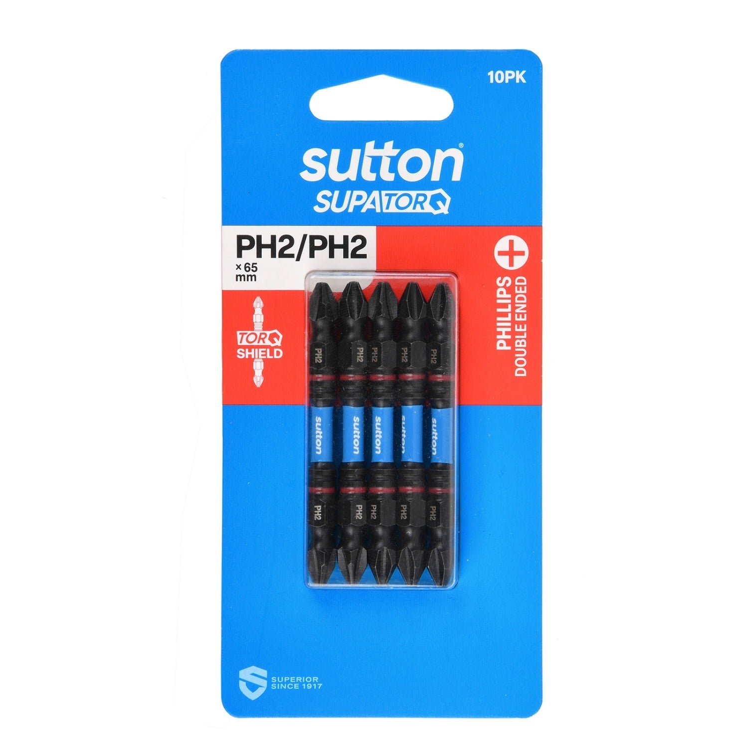 Sutton S201H10C02 PH2 x 65mm Phillips Screwdriver Double Ended Bit S201 Supatorq (10 Pack)