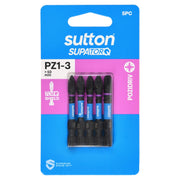 Sutton S202S05B03 PZ1-3 x 50mm Pozidriv Screwdriver Bit Set S202 Supatorq, 5 Pcs1