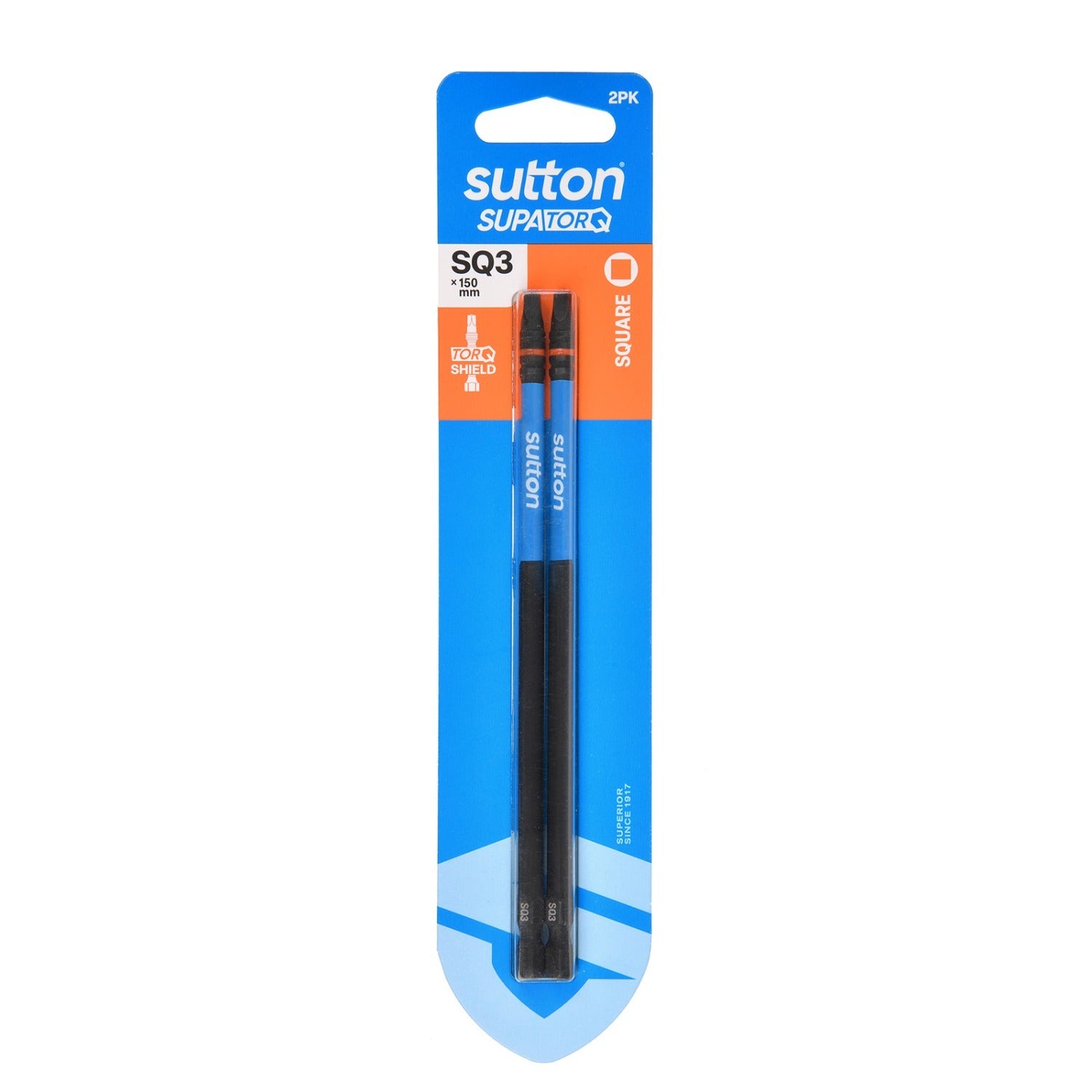Sutton S204H02G03 SQ3 x 150mm Square/Robertson Screwdriver Bit S204 Supatorq (2 Pack)