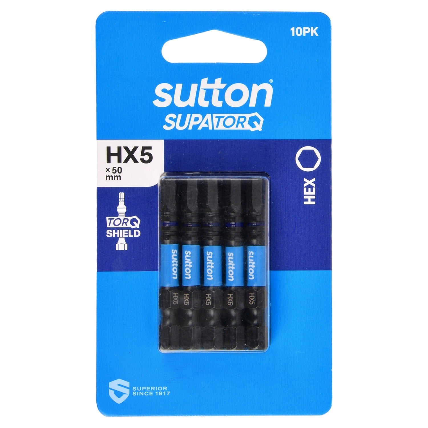 Sutton S206H10B05 HX5 x 50mm Hex Screwdriver Bit S206 Supatorq (10 Pack)