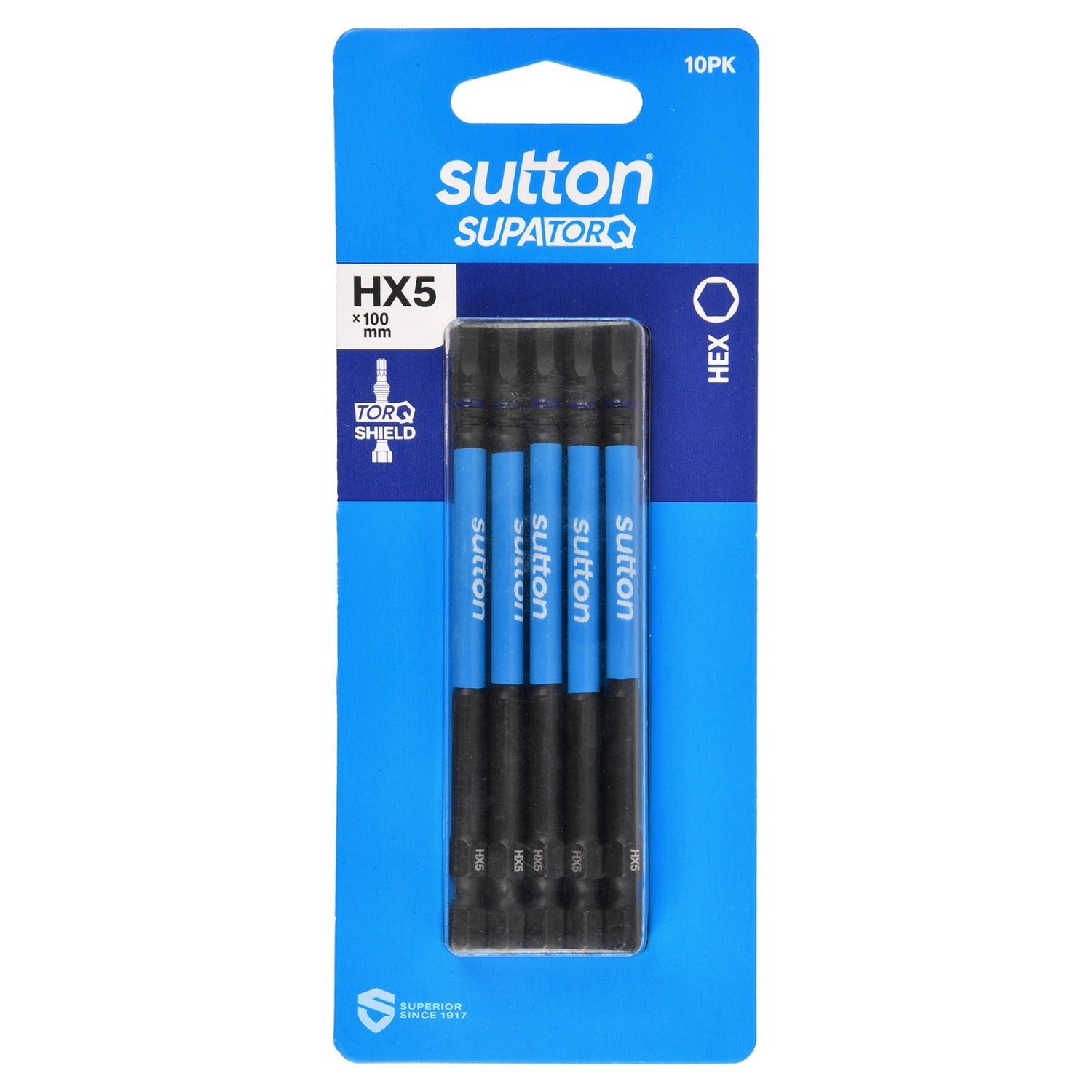 Sutton S206H10E05 HX5 x 100mm Hex Screwdriver Bit S206 Supatorq (10 Pack)