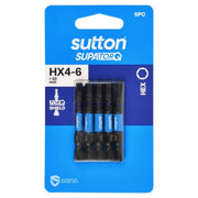 Sutton S206S05B06 HX4 - 6 x 50mm Hex Screwdriver Bit Set S206 Supatorq, 5 Pcs - AIMS Industrial Supplies