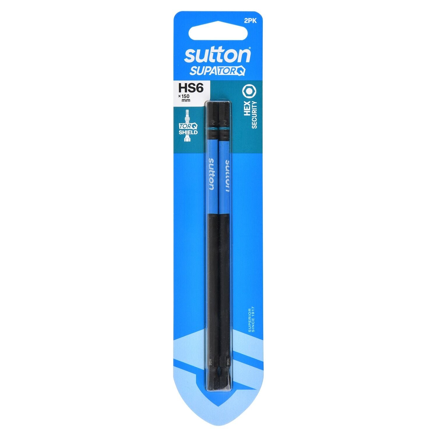 Sutton S208H02G06 HS6 x 150mm Hex-S Screwdriver Bit S208 Supatorq - 2/Pack