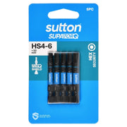 Sutton S208S05B06 HS4 - 6 x 50mm Hex - S Screwdriver Bit Set S208 Supatorq, 5 Pcs - AIMS Industrial Supplies