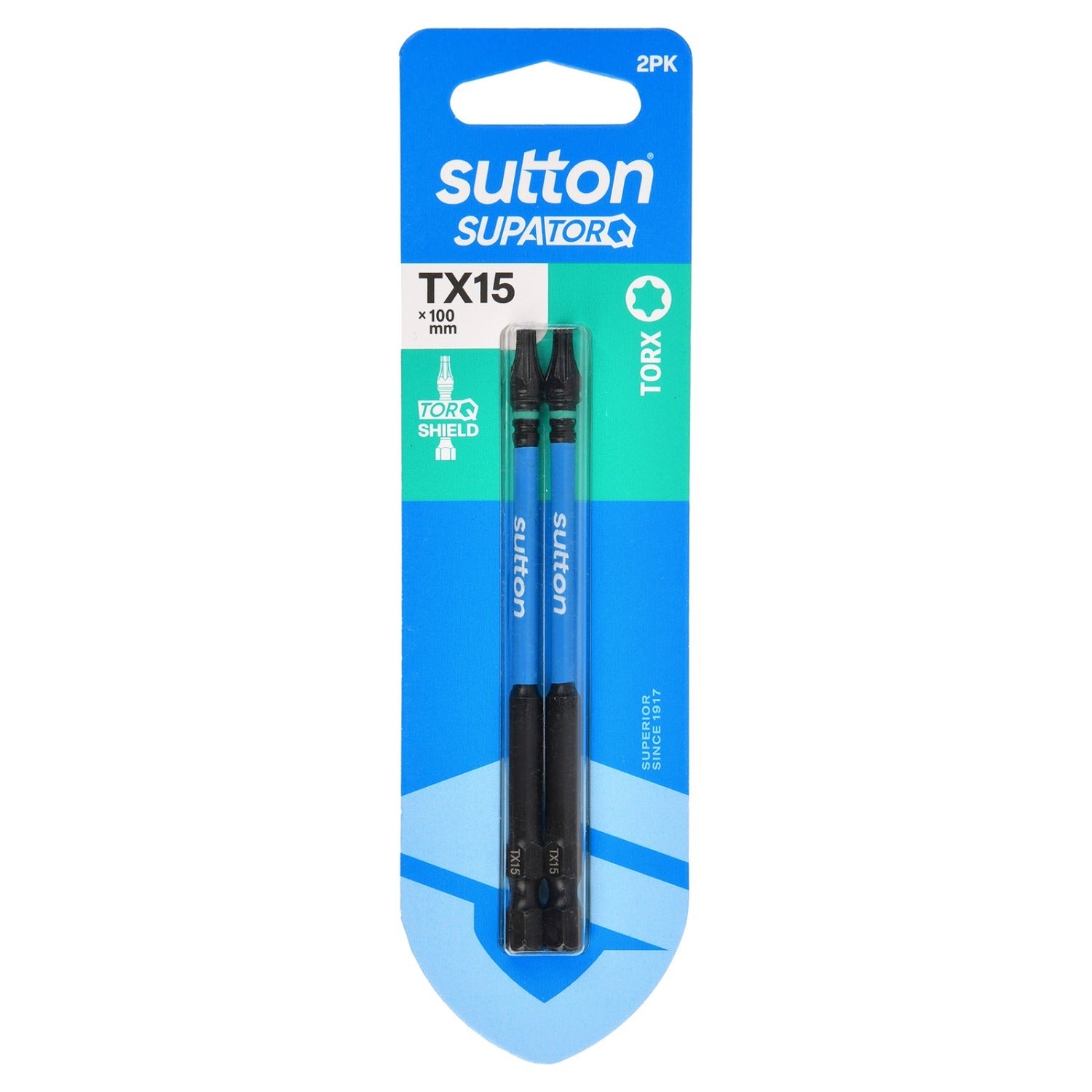 Sutton S212H02E15 TX15 x 100mm Torx Screwdriver Bit S212 Supatorq (2 Pack)
