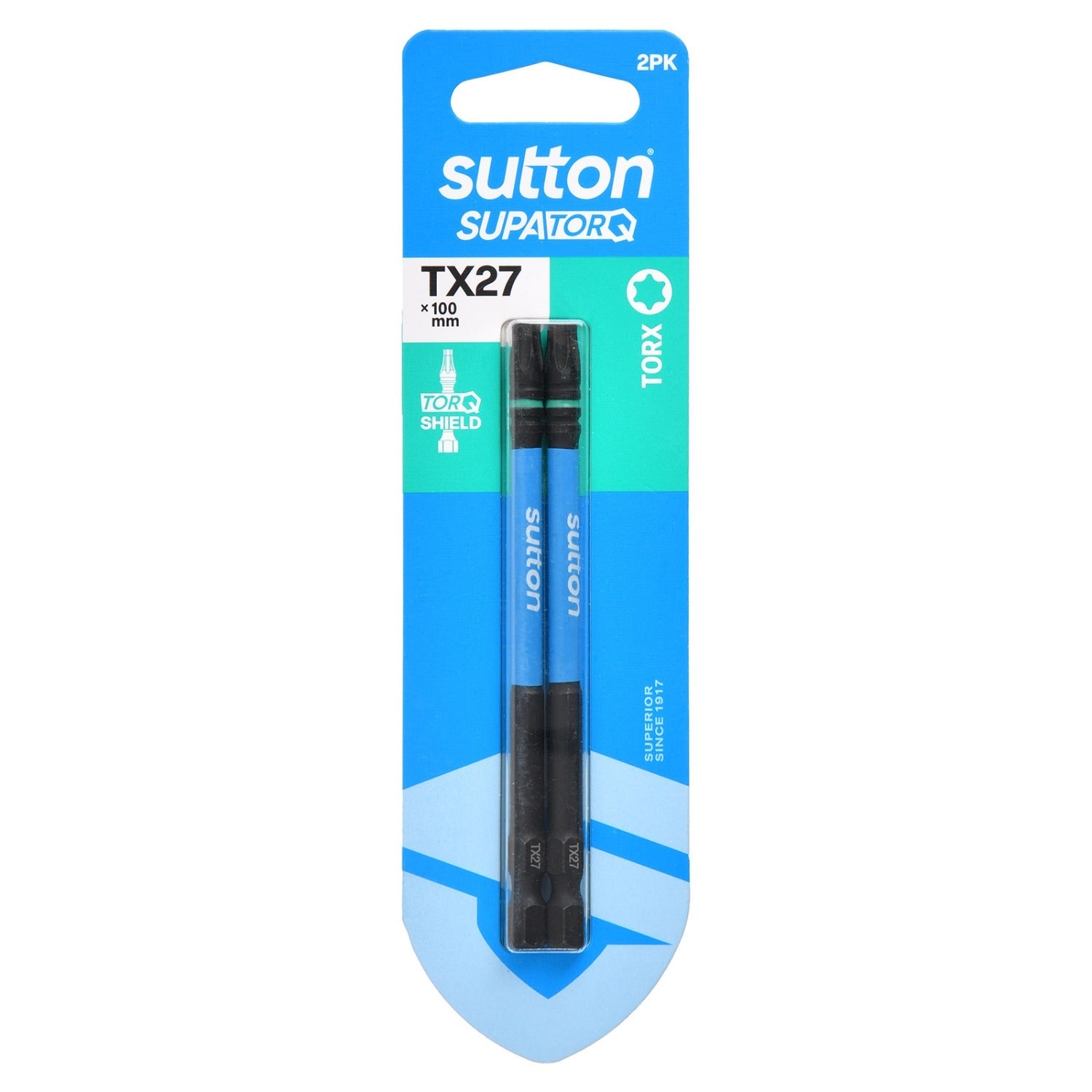 Sutton S212H02E27 TX27 x 100mm Torx Screwdriver Bit S212 Supatorq (2 Pack)