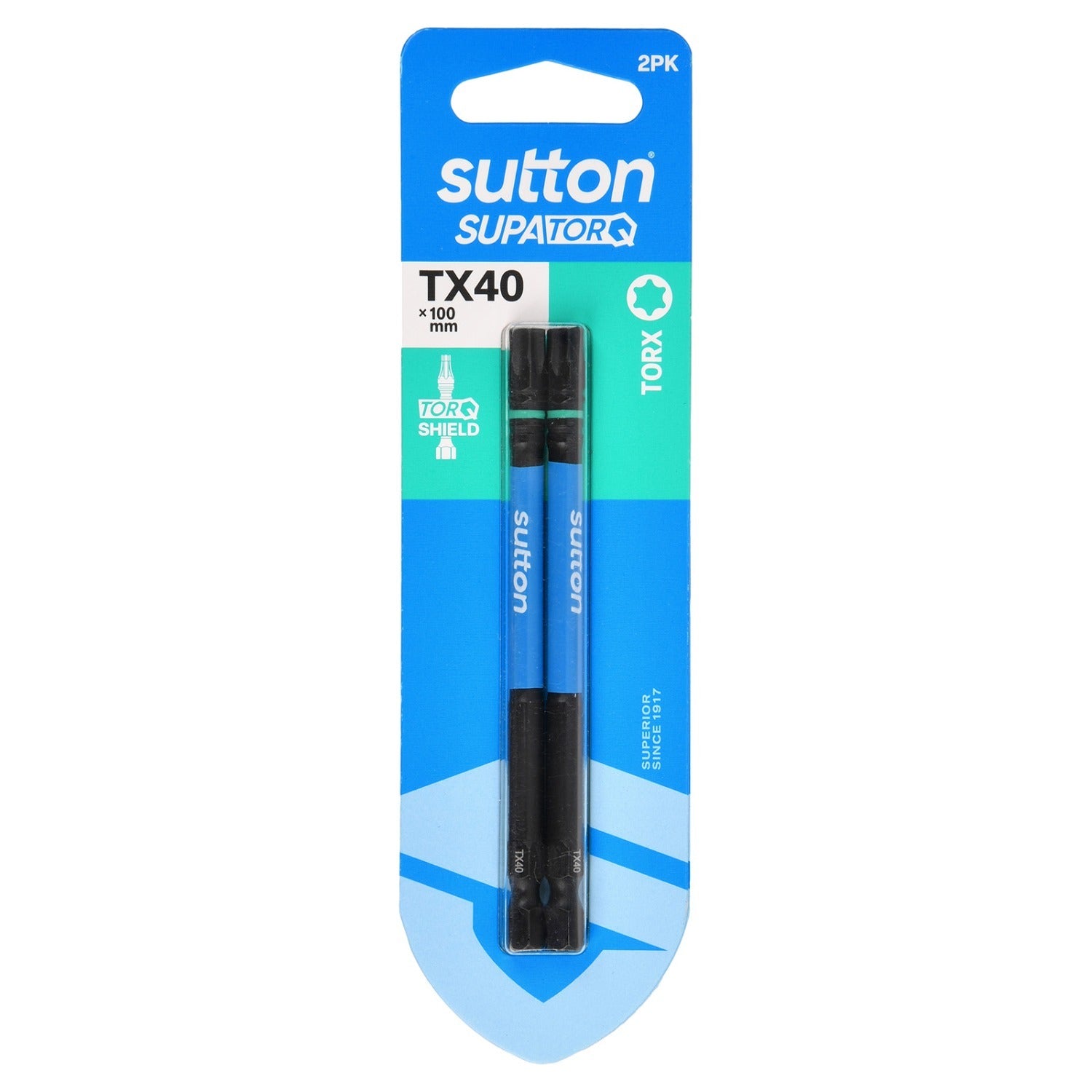 Sutton S212H02E40 TX40 x 100mm Torx Screwdriver Bit S212 Supatorq (2 Pack)