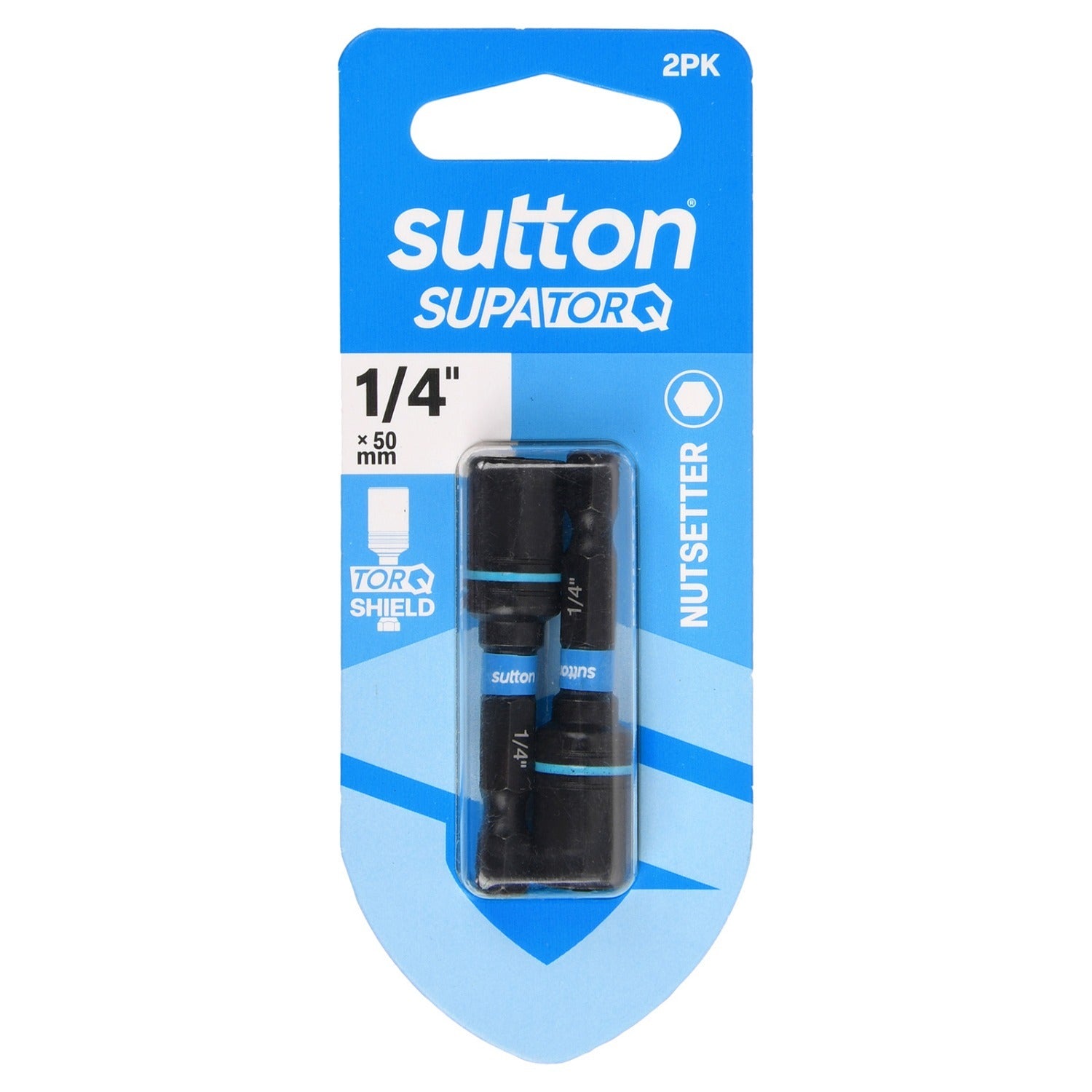 Sutton S230H02BA 1/4" x 50mm Magnetic Nutsetter Bit S230 Supatorq (2 Pack)