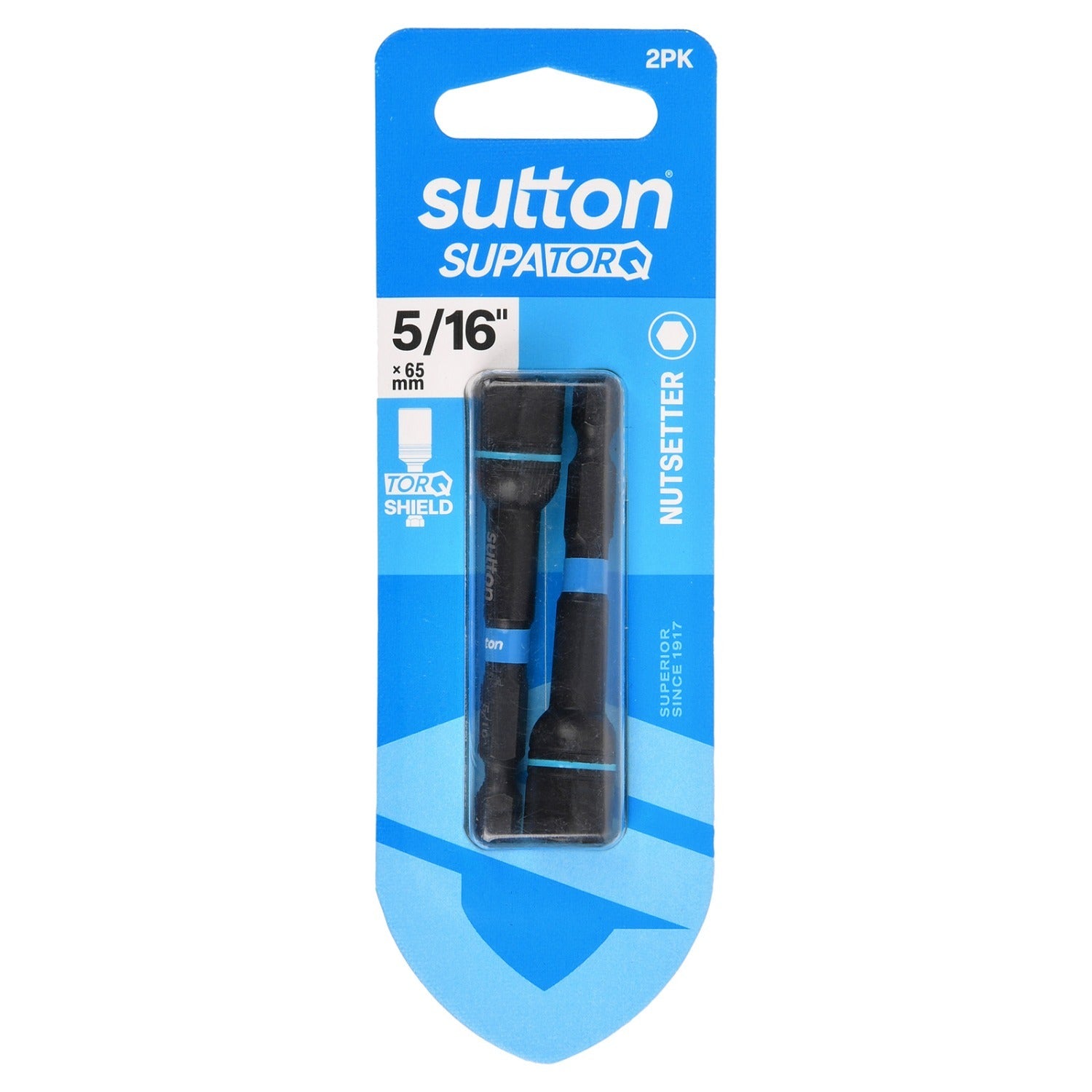 Sutton S230H02CB 5/16" x 65mm Magnetic Nutsetter Bit S230 Supatorq (2 Pack)