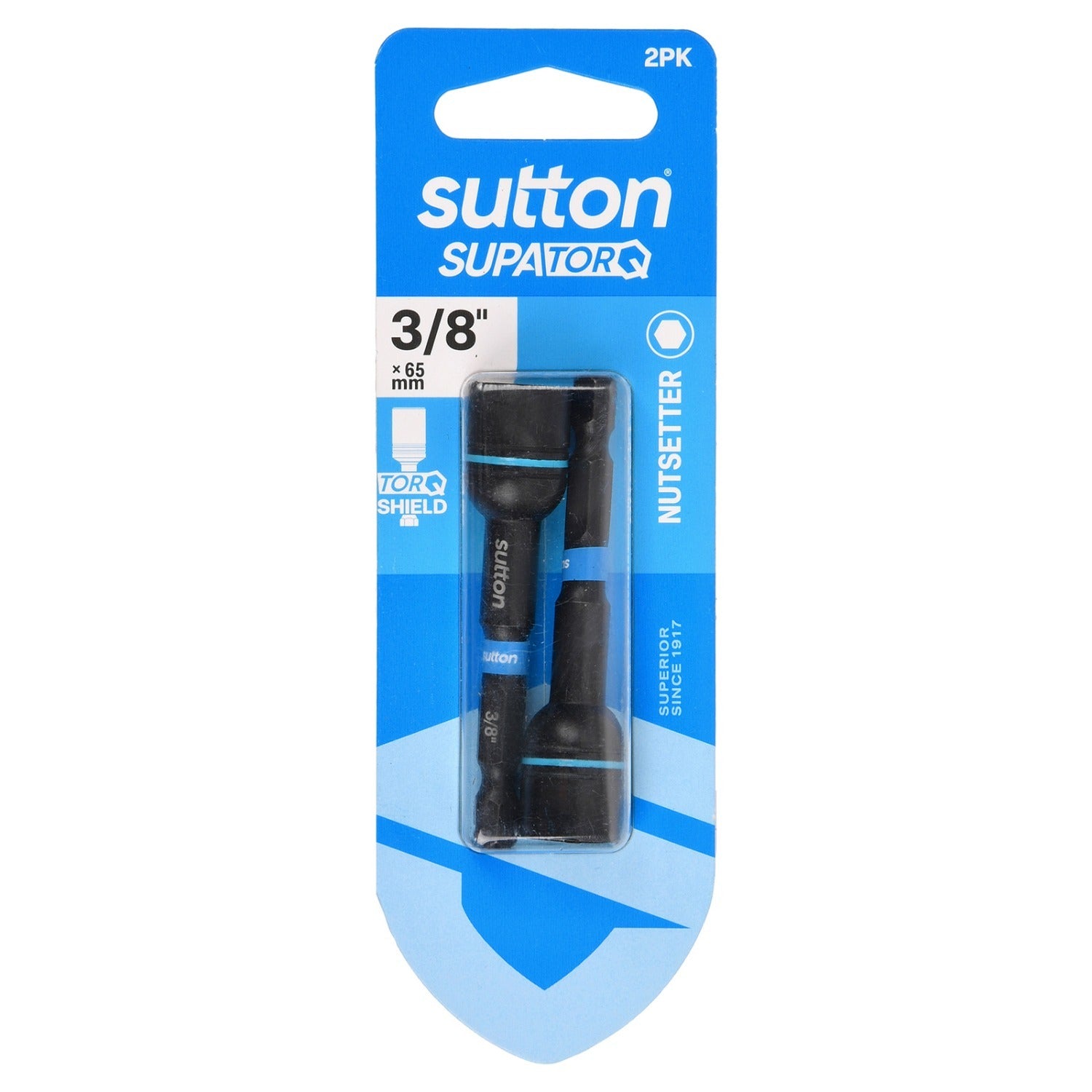Sutton S230H02CC 3/8" x 65mm Magnetic Nutsetter Bit S230 Supatorq (2 Pack)