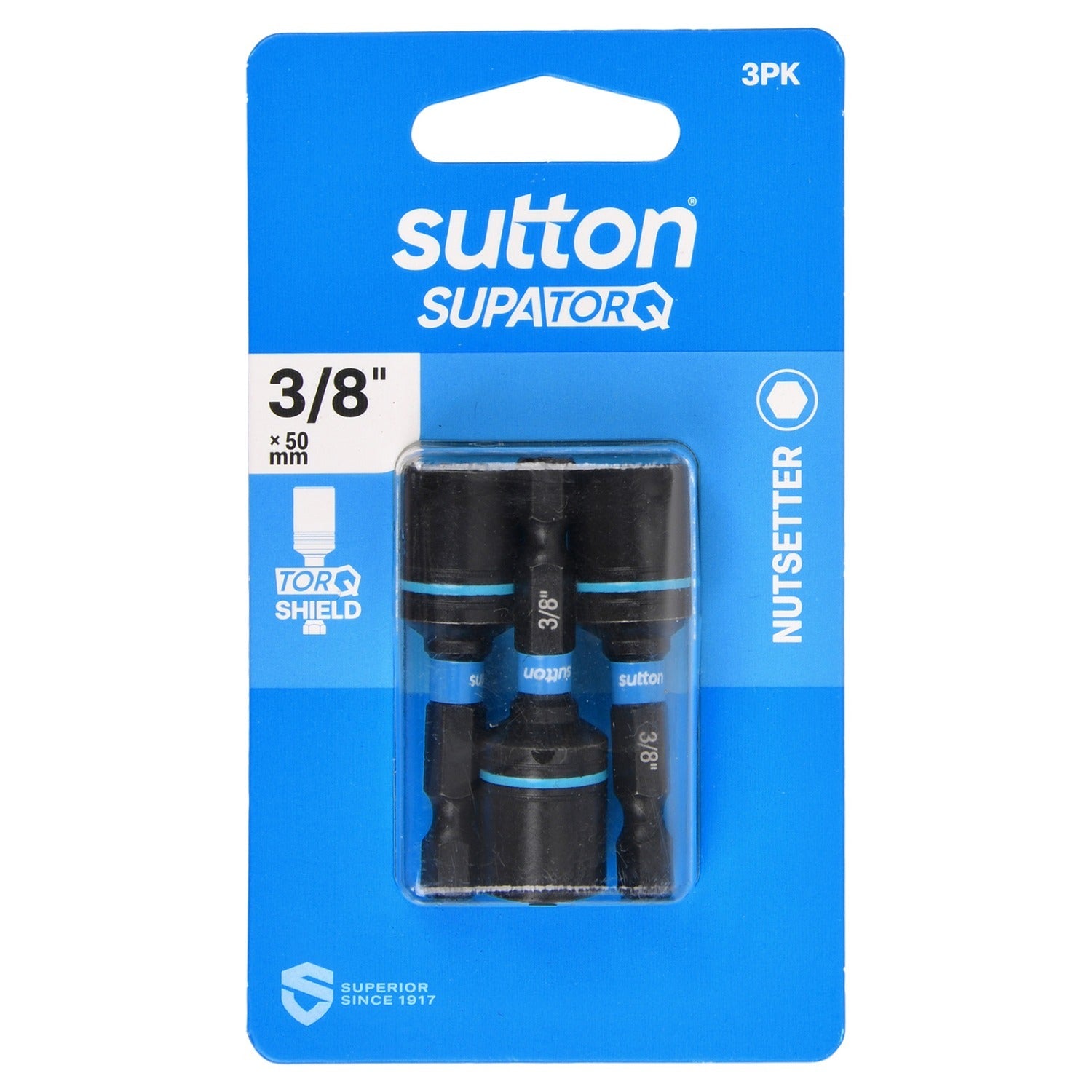 Sutton S230H03BC 3/8" x 50mm Magnetic Nutsetter Bit S230 Supatorq (3 Pack)