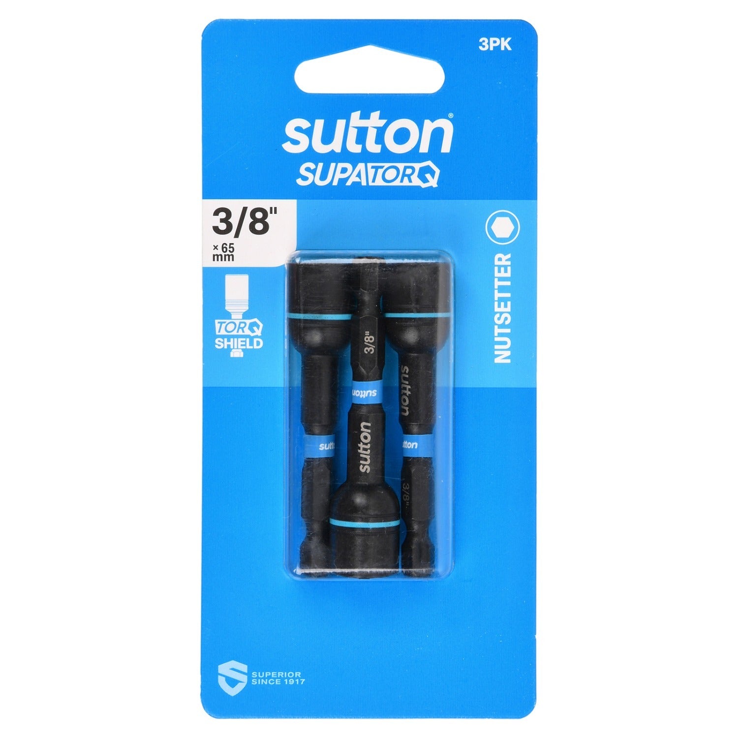 Sutton S230H03CC 3/8" x 65mm Magnetic Nutsetter Bit S230 Supatorq (3 Pack)