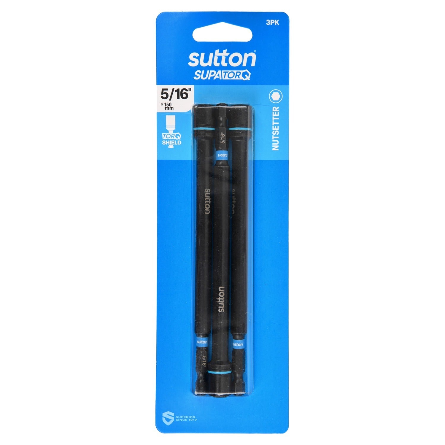 Sutton S230H03GB 5/16" x 150mm Magnetic Nutsetter Bit S230 Supatorq (3 Pack)