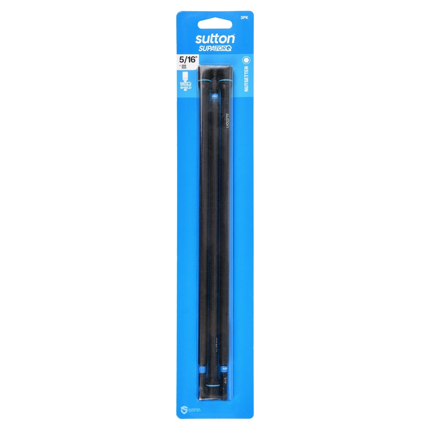 Sutton S230H03HB 5/16" x 300mm Magnetic Nutsetter Bit S230 Supatorq (3 Pack)