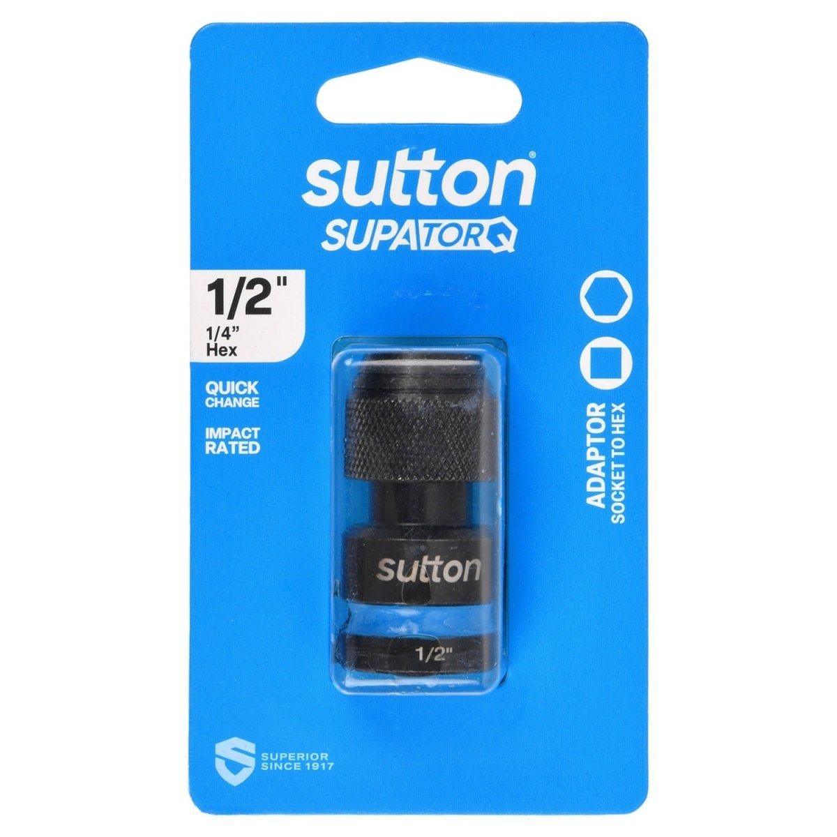 Sutton S241H01BA 1/2 - 1/4" x 50mm Socket To Hex Adaptor S241 - AIMS Industrial Supplies