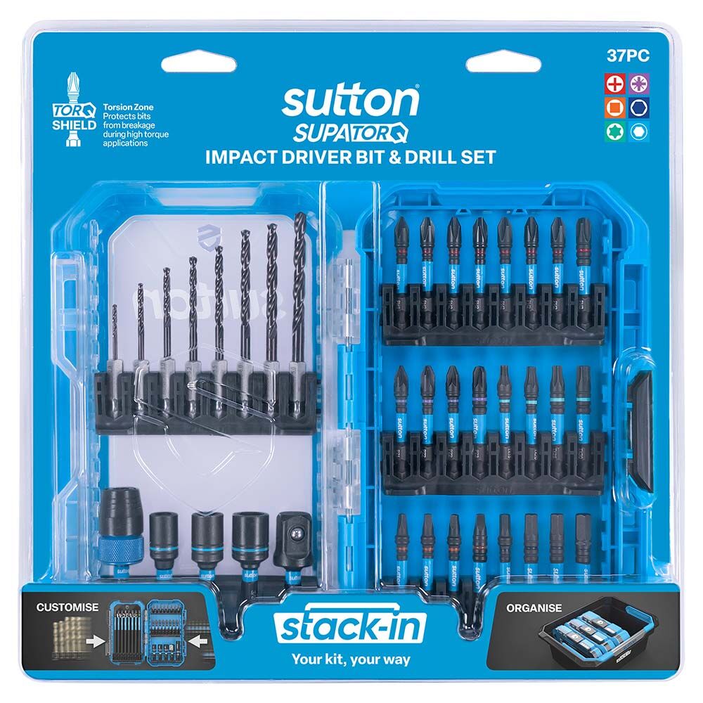 Sutton S251S37A Stack - In Insert Power Screwdriver Bit & Drill Set S251 Supatorq, 37 Pcs - AIMS Industrial Supplies