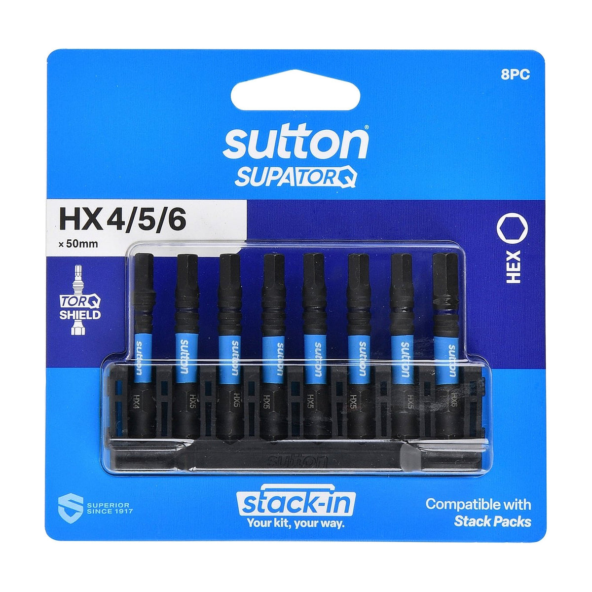 Sutton Stack - In Hex Screwdriver Bit Set S206 Supatorq