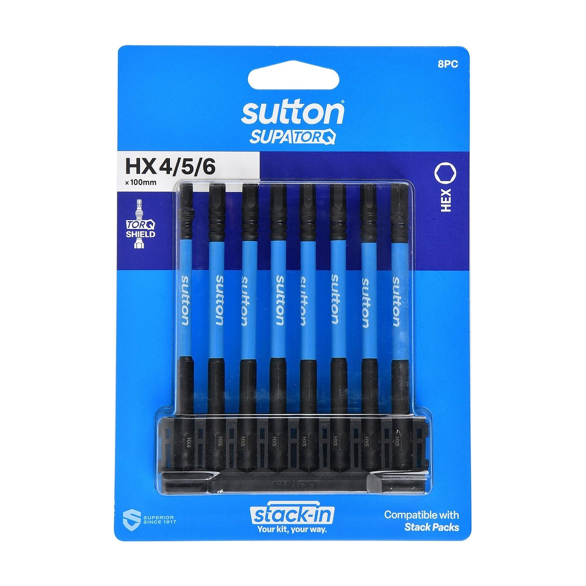 Sutton Stack - In Hex Screwdriver Bit Set S206 Supatorq