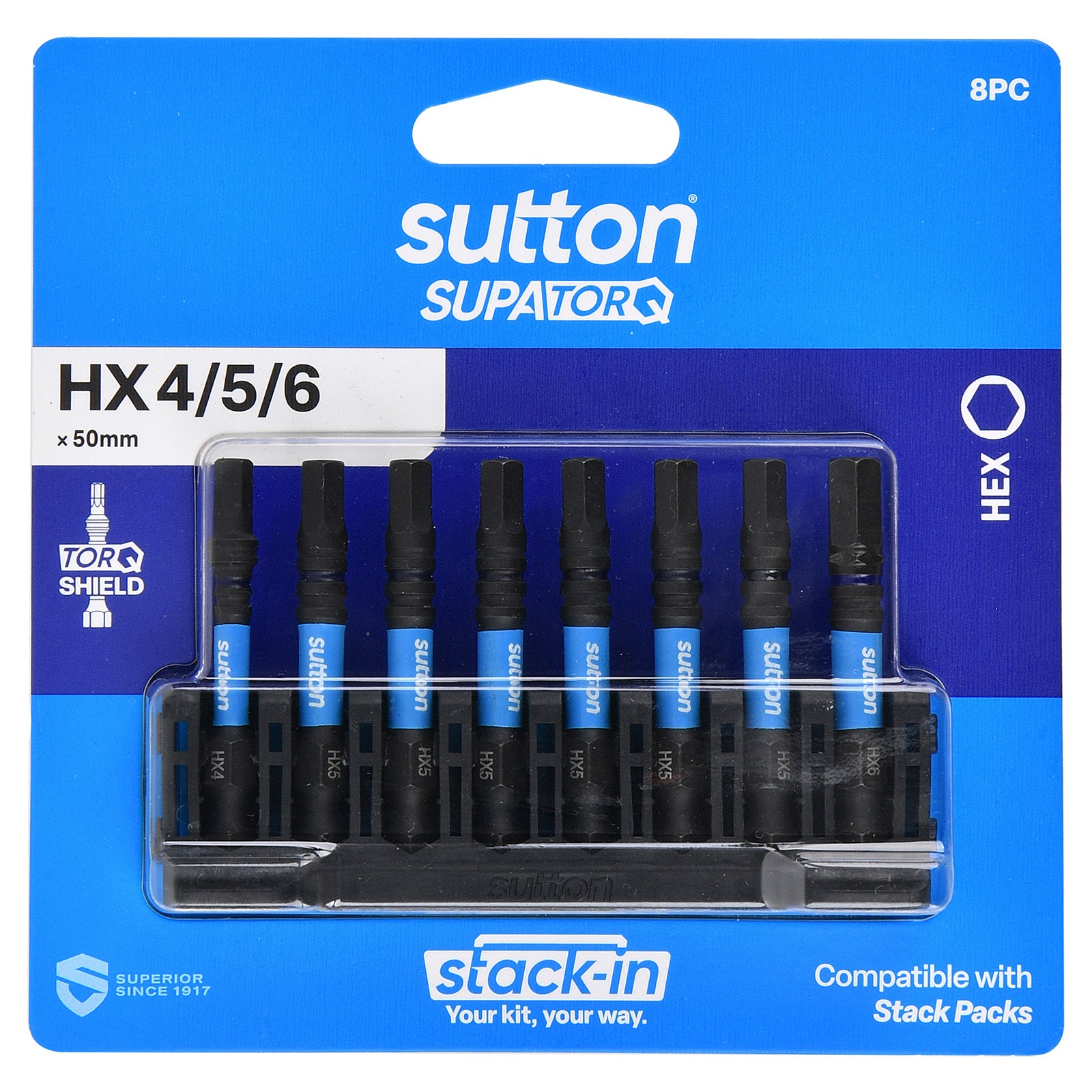 Sutton Stack-In Hex Screwdriver Bit Set S206 Supatorq1