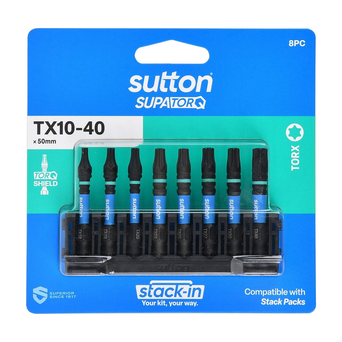 Sutton SupaTorq TX10–TX40 Stack - In Torx Screwdriver Bit Set - S212