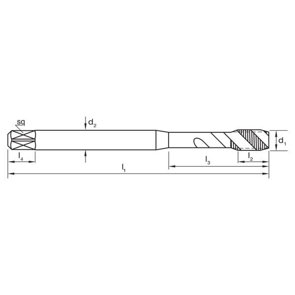Sutton T231 Metric Spiral Flute Tap - R45 Al - Premium HSS 2