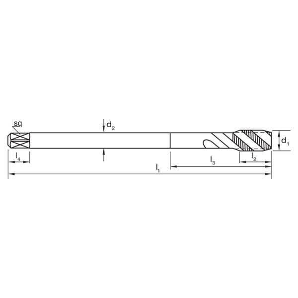 Sutton T2480604 Tap MF 6 x 0.75 6H Spiral R40 N DIN374 C HSSE TiN HSSE V32