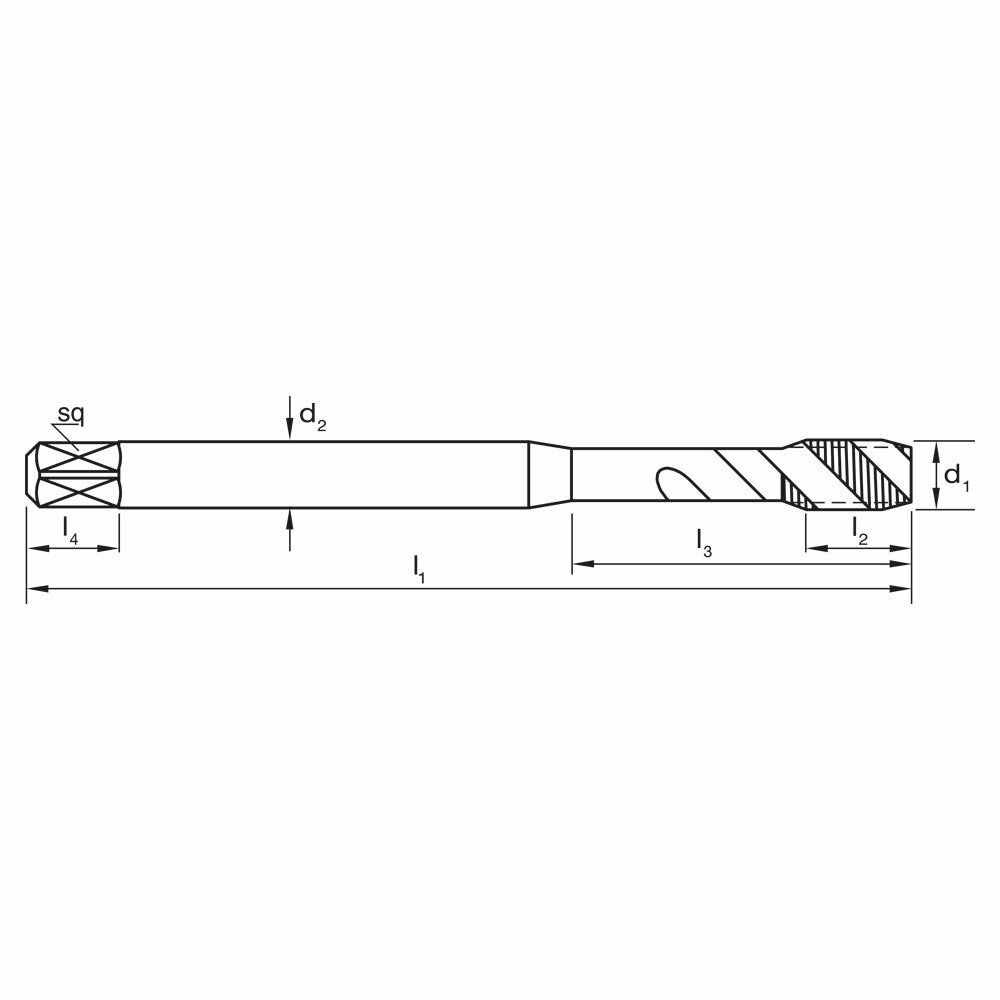 Sutton T258 UNC Spiral Flute Tap - R40 N - Premium HSS Blue2