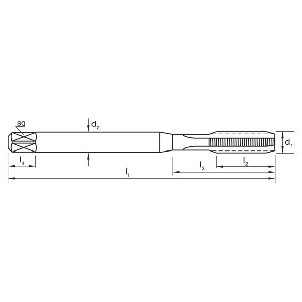 Sutton T346 Metric Fine Straight Flute Tap - Carbide TiCN2