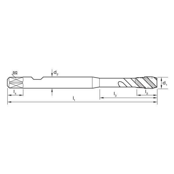Sutton T373 Metric Spiral Flute Tap - R50 Synchro - Vanadium HSS TiCN - AIMS Industrial Supplies