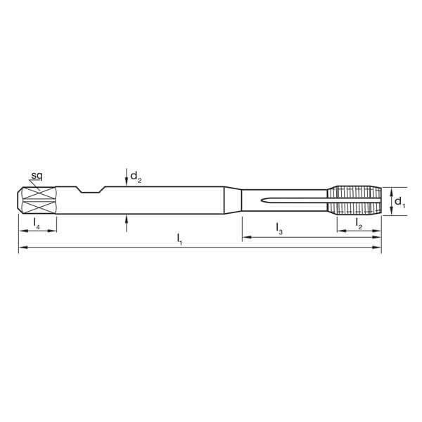 Sutton T381 Metric Thread Forming Tap - Synchro - Vanadium HSS Tinite2