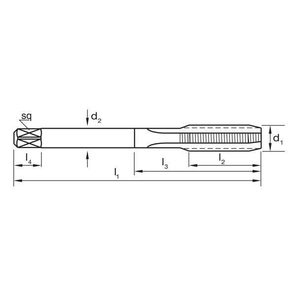 Sutton T392 Metric Straight Flute Tap - Bottoming - Oversize - HSS 2