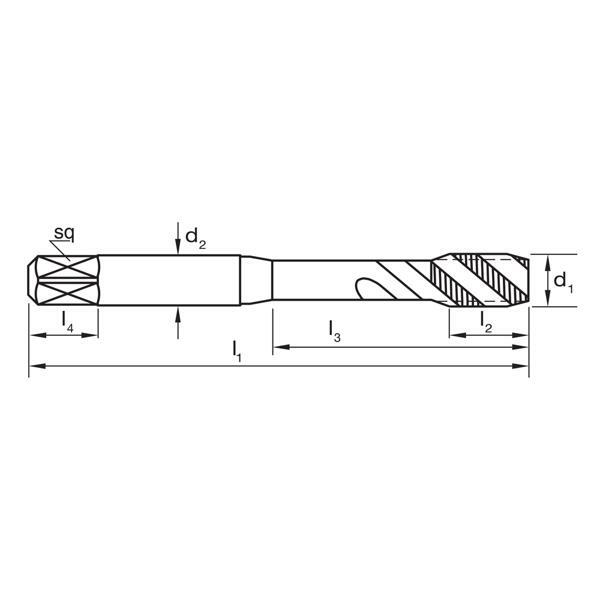 Sutton T411 Metric Fine Spiral Flute Tap - Bottoming - HSSE V3 Tinite2