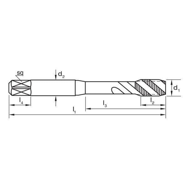 Sutton T442 UNF Spiral Flute Tap - Bottoming - Premium HSS - AIMS Industrial Supplies