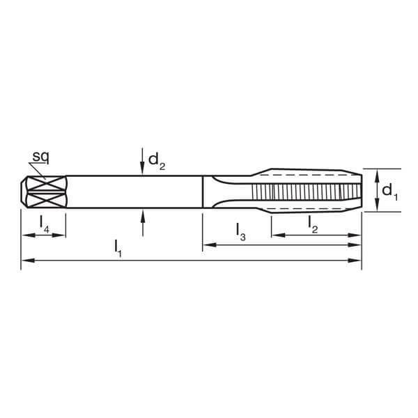 Sutton T475 BSPT Straight Flute Tap - Bottoming - Rc - HSS 2