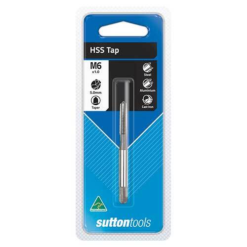 Sutton T8200600 Metric M6 x 1 Straight Flute Tap - Taper - HSS1