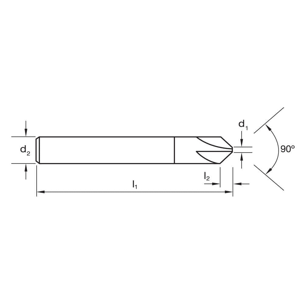 Sutton Tools 4 Flute Endmills - Chamfer - 90° - AIMS Industrial Supplies