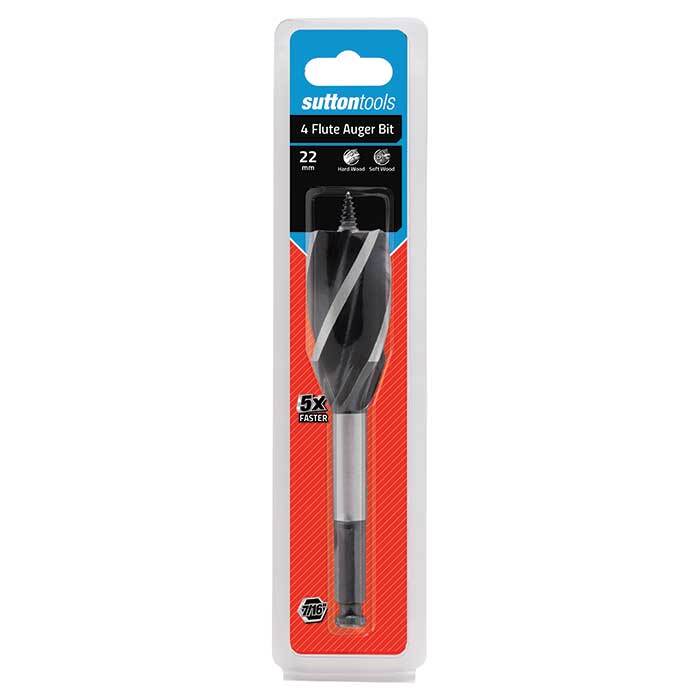 Sutton Tools D514 4 Flute Drill Auger Bit Hex Shank - Alloy Steel - AIMS Industrial Supplies